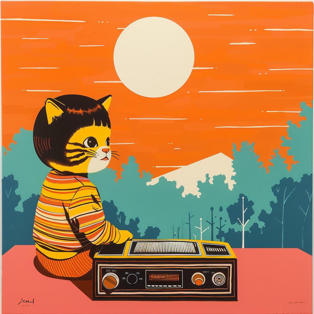 cat  radio  sun  background  Cornella  colorful  art  modern  whimsical  cute 966422