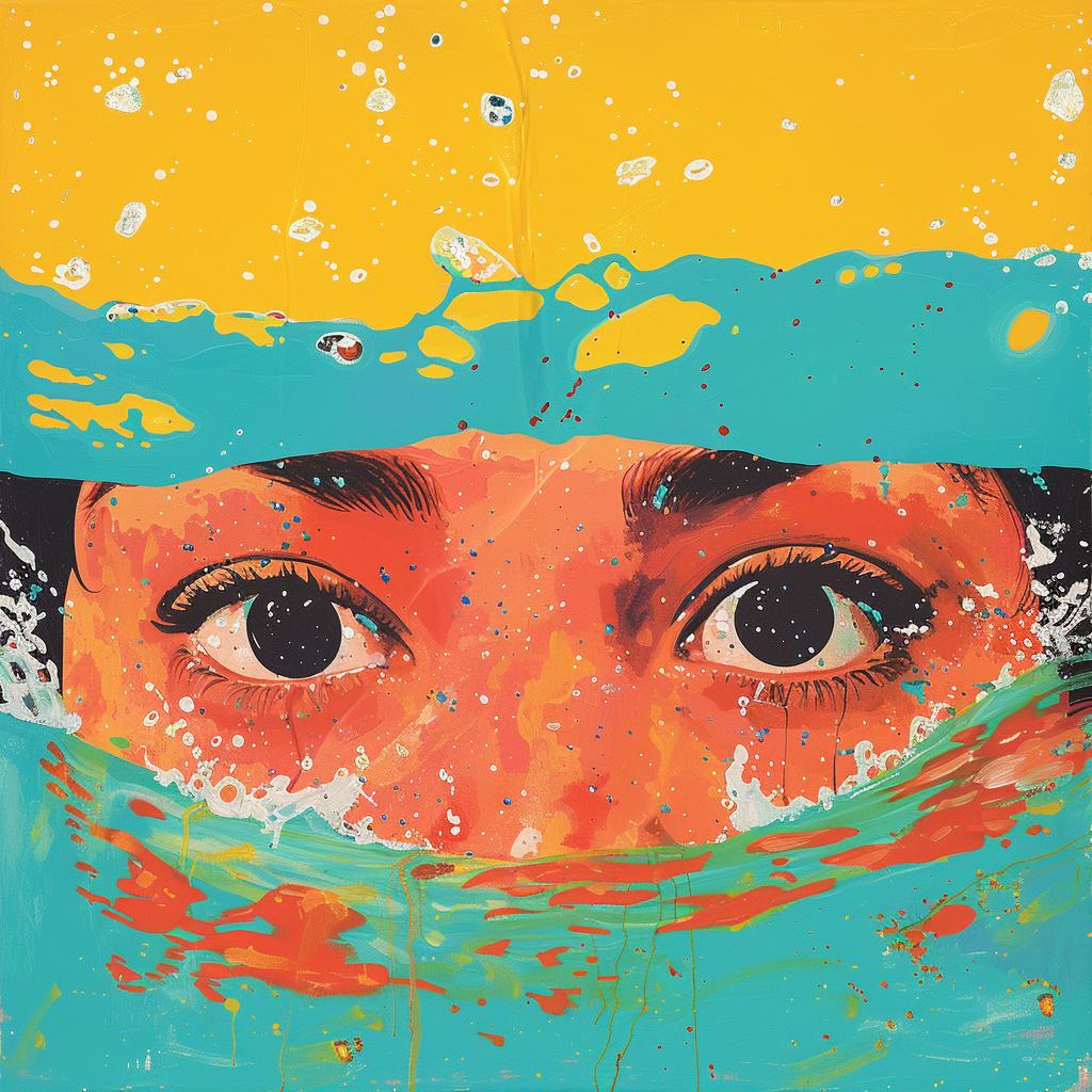 surreal  album  water  woman  splash  creative  colorful  face  art  painting 1017418