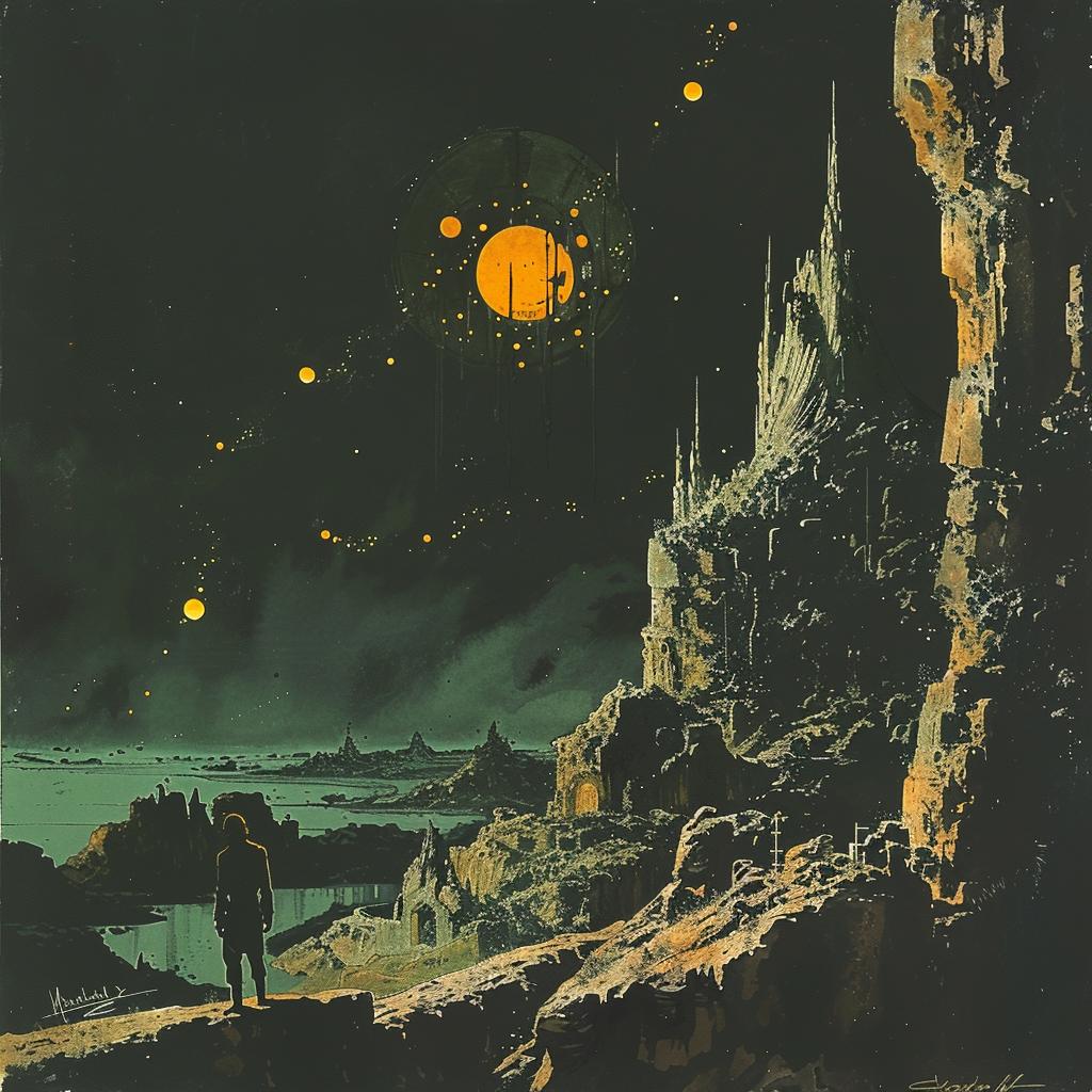 sci-fi  gouache  dark  illustration  epic  composition  cliff  vintage  graphic  moody 922302