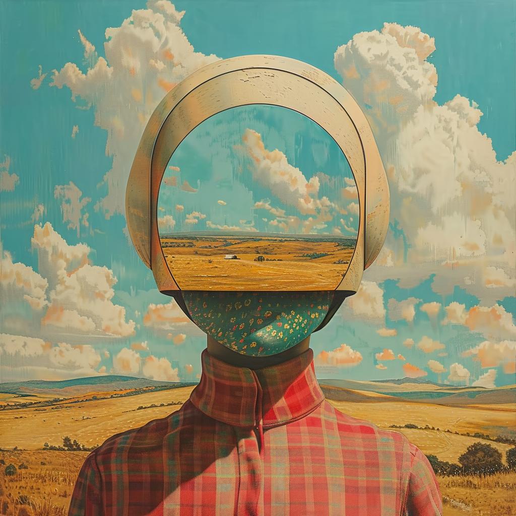 surreal  person  helmet  plaid  shirt  painting  Seth  Globepainter  creative  art 960360