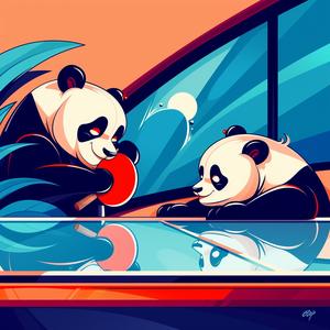 pandas  pingpong  bears  playful  window  cute  animals  fun  game  friendship 1072417