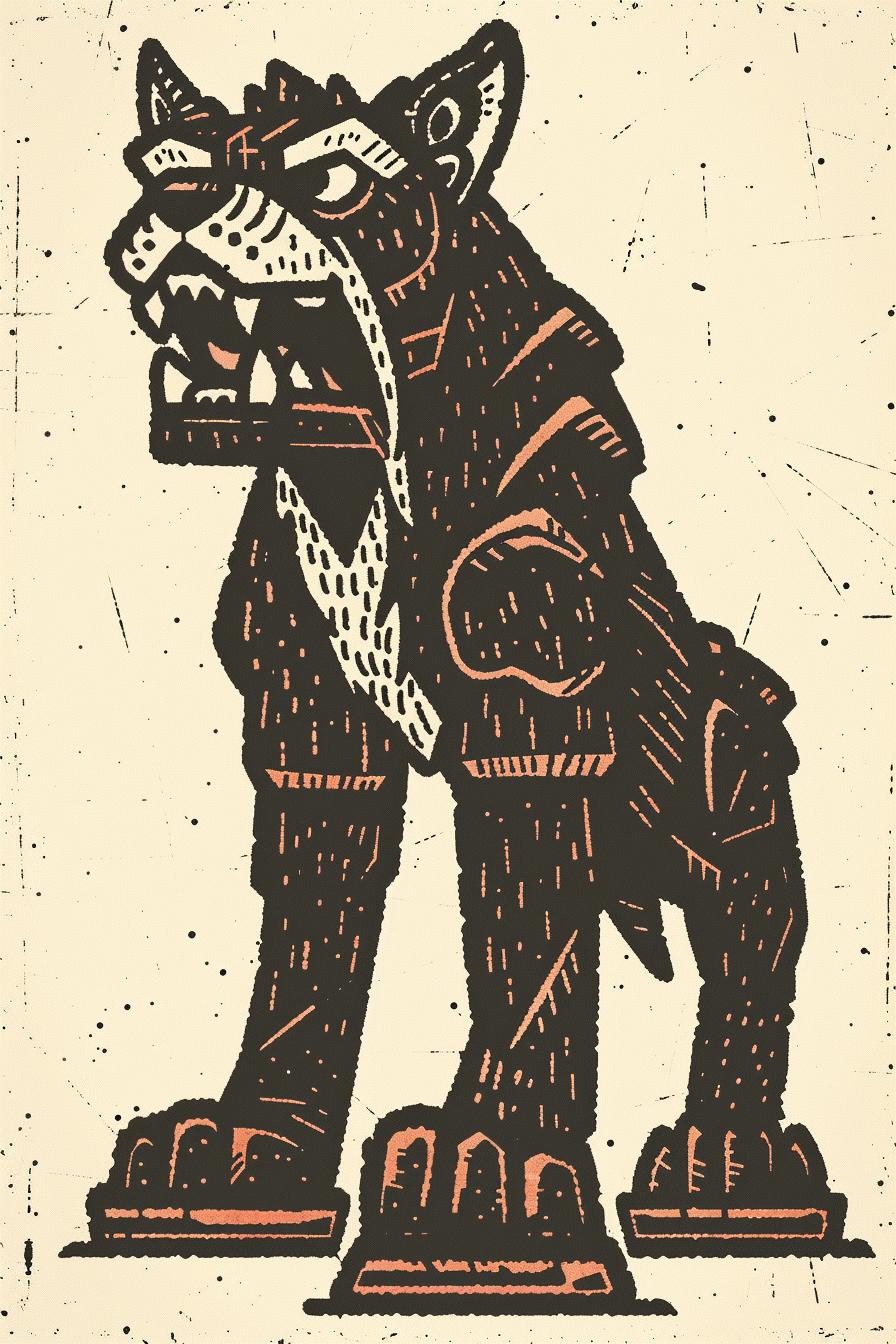 mythical  panther  ToddMcFarlane  snarling  upright  poster  dog  suit  illustration  art 934261