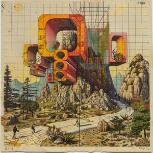 album  art  vintage  sign  people  futuristic  architecture  detailed  muted  sci-fi 1037119