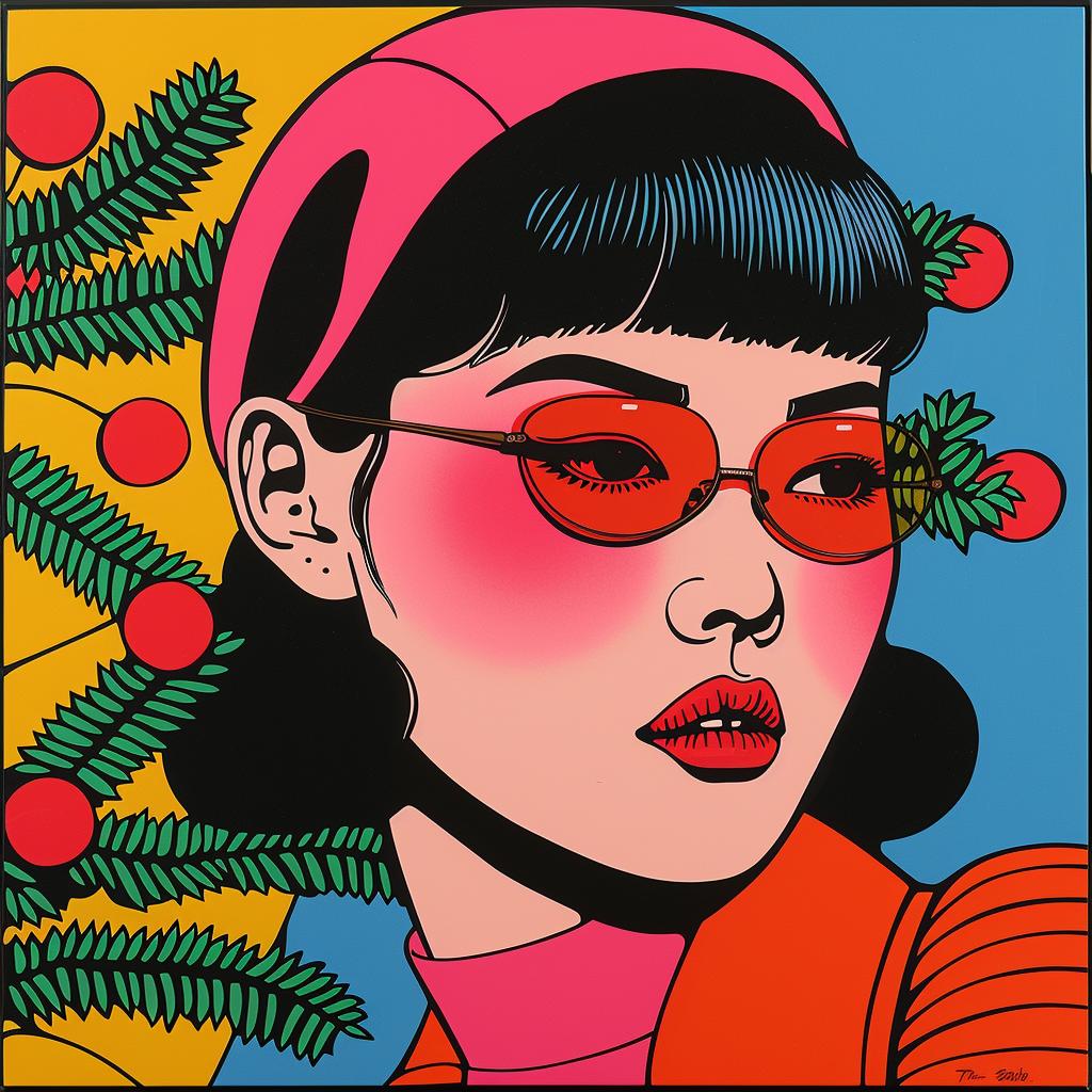 surreal  album  cover  woman  glasses  red  hat  painting  creative  fashion 1021340