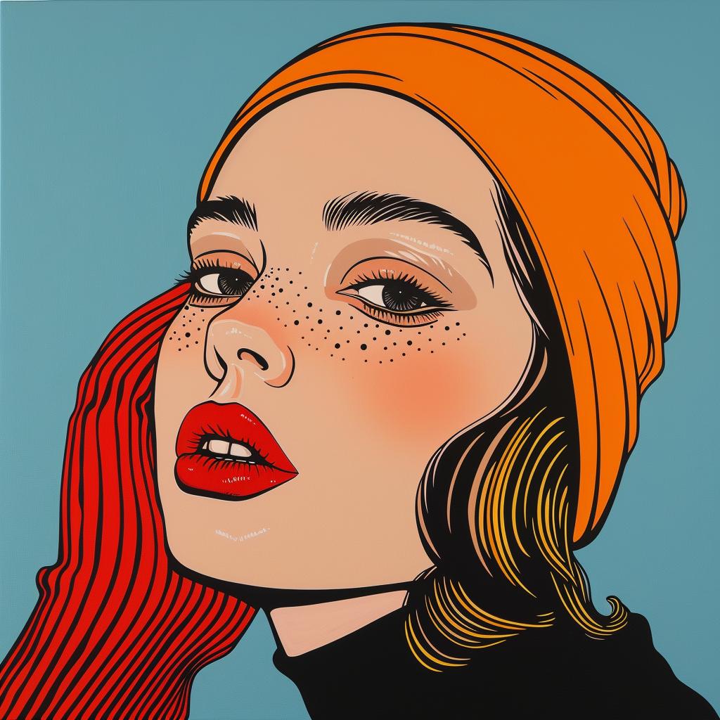 popart  woman  redlips  portrait  contemporary  stylized  female  30s  figurative  art 972574