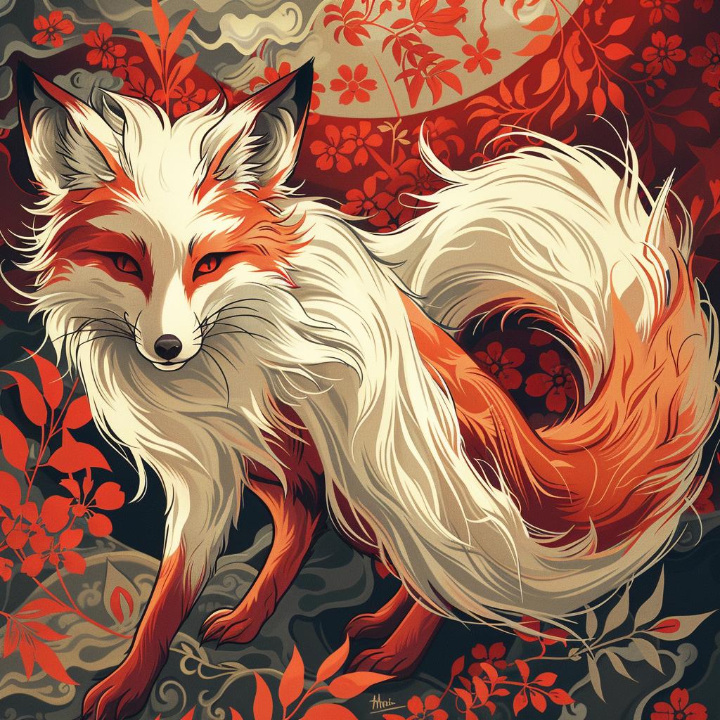 fox  kitsune  moonlight  night  mythical  animal  nature  whimsical  luminous  spirited 1017310