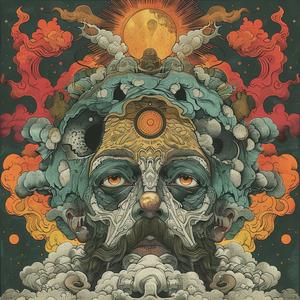 surreal  album  cover  sun  rising  symbolist  hyper-realistic  risograph  artwork  design 1079180