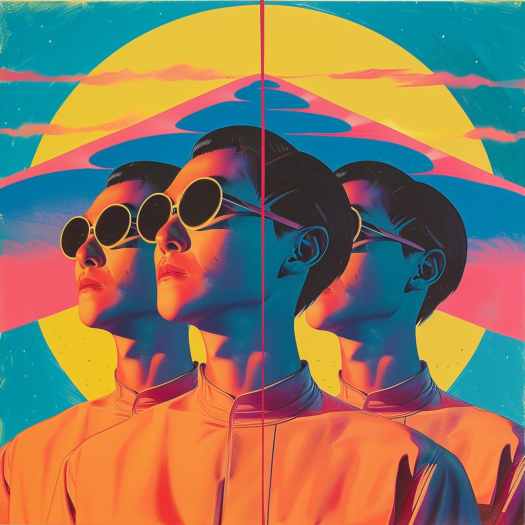 surreal  album  illustration  Joan Cornella  sun  sunglasses  people  colorful  abstract  vibrant 977837
