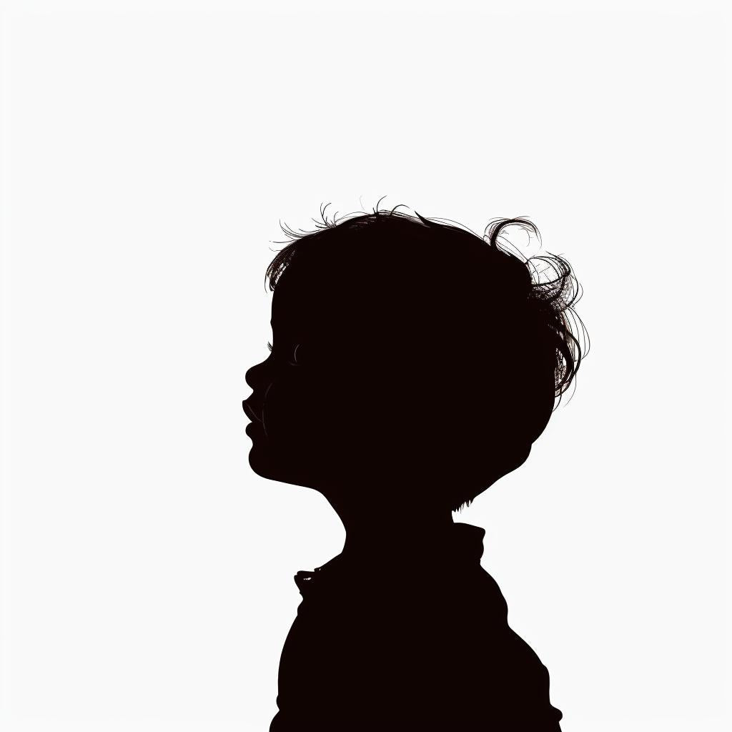vector  silhouette  child  profile  isolated  clean  white  background  human  color 953862