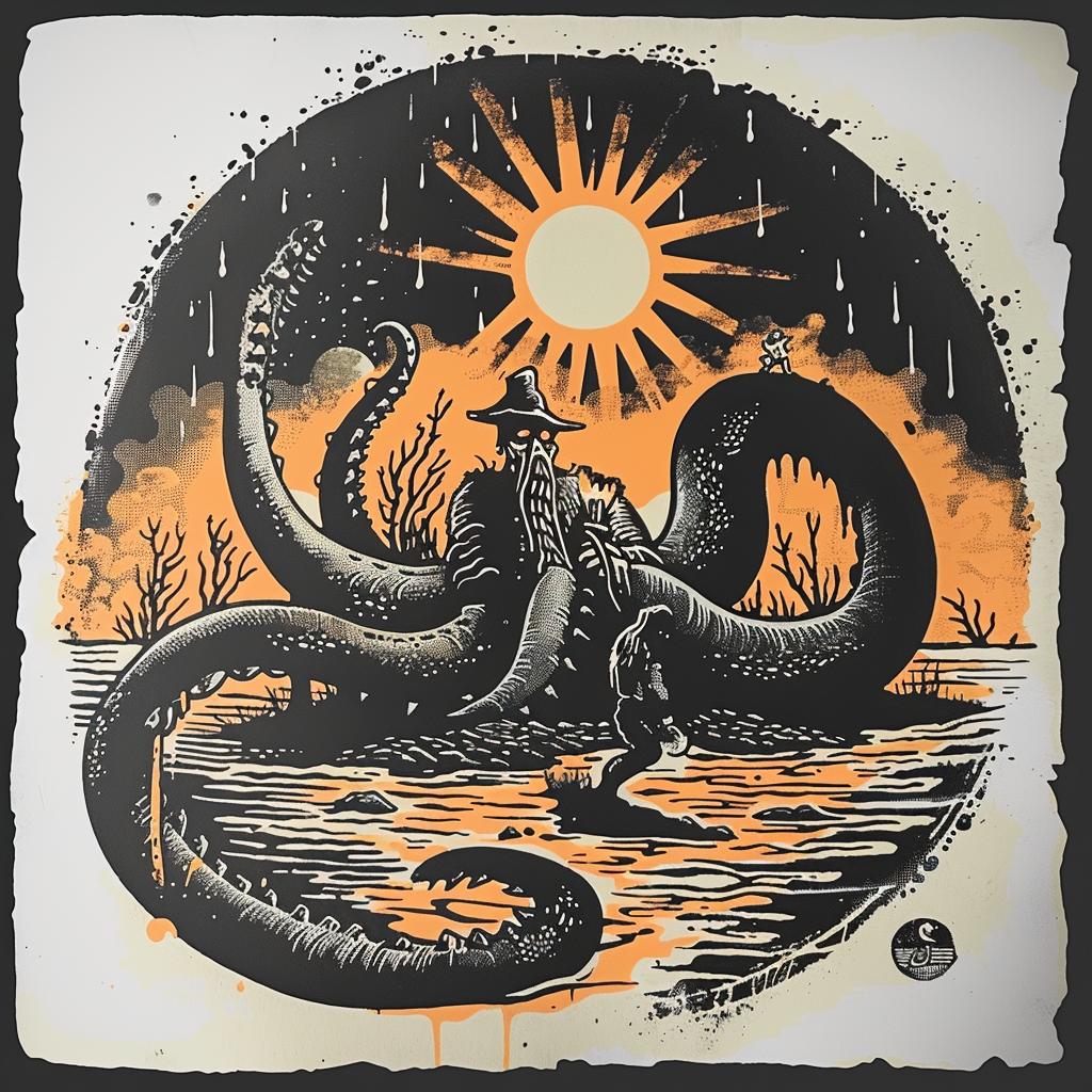 octopus  water  sun  style  dark  occult  spiritual  naturalistic  art  terror 930624