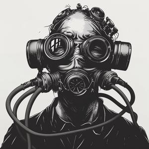 man  gasmask  drawing  black  white  linework  strong  illustration  face  art 1070655
