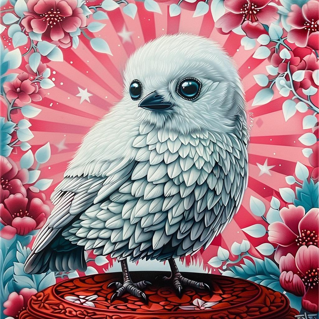 raven  kawaii  painting  bird  redbase  whimsical  whitebackground  artwork  cute  illustration 1033410
