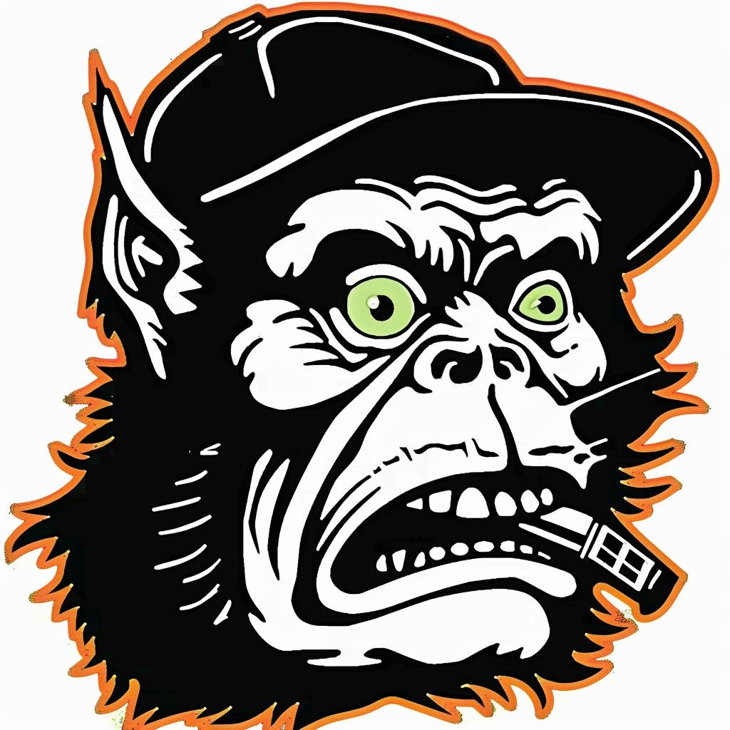 monkey  baseball cap  cigarette  cool  humor  character  wildlife  playful  illustration  art 939917