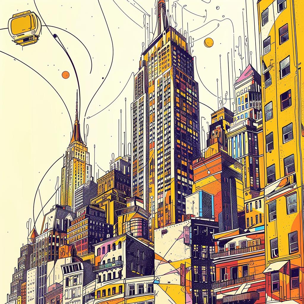 city  buildings  people  drawing  urban  architecture  detail  lively  landscape  illustration 938772