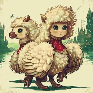 chromolithography  sheep  cute  animal  big  eyes  horns  whimsical  nature  illustration 1049227