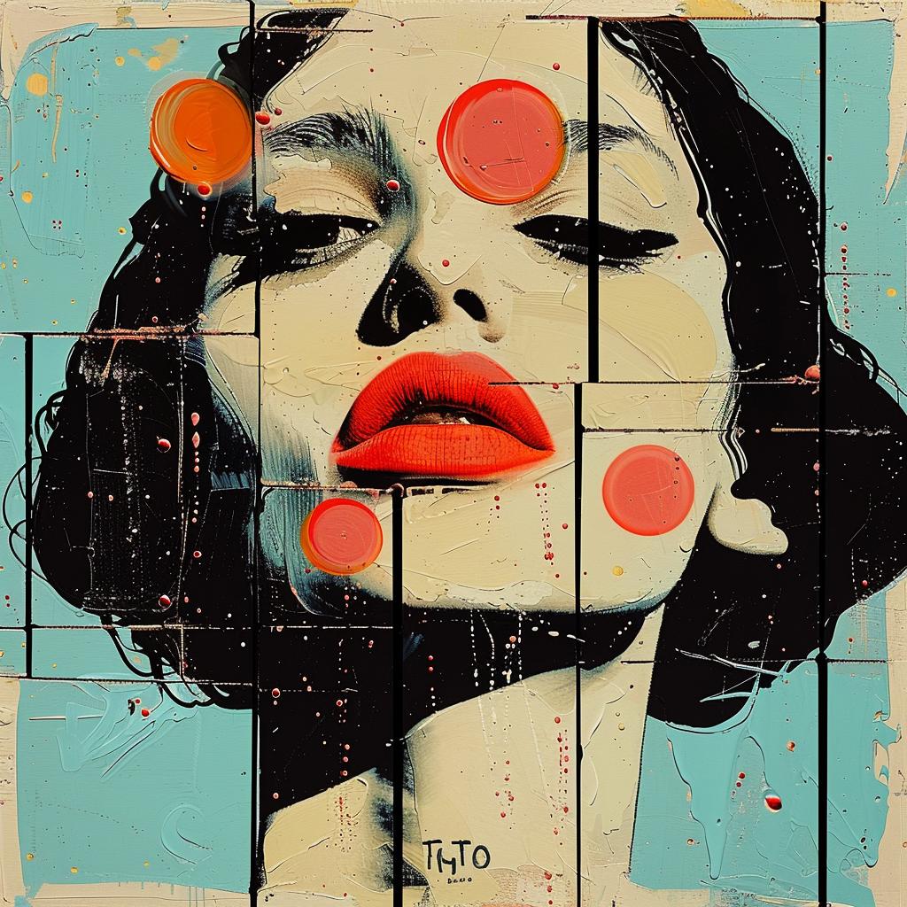 woman  red  lips  painting  album  80s  impasto  colorful  Joan  Cornella 963513