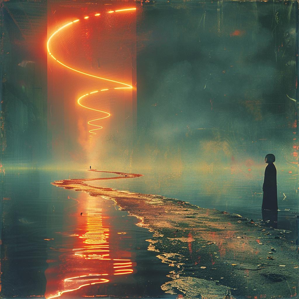 quantum  waves  surreal  double  exposure  glowing  light  river  NYC  lifestyle 1028551