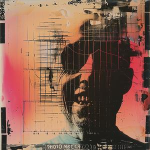man  face  portrait  chromolithography  TV  glitch  abstract  modern  art  style 1041108