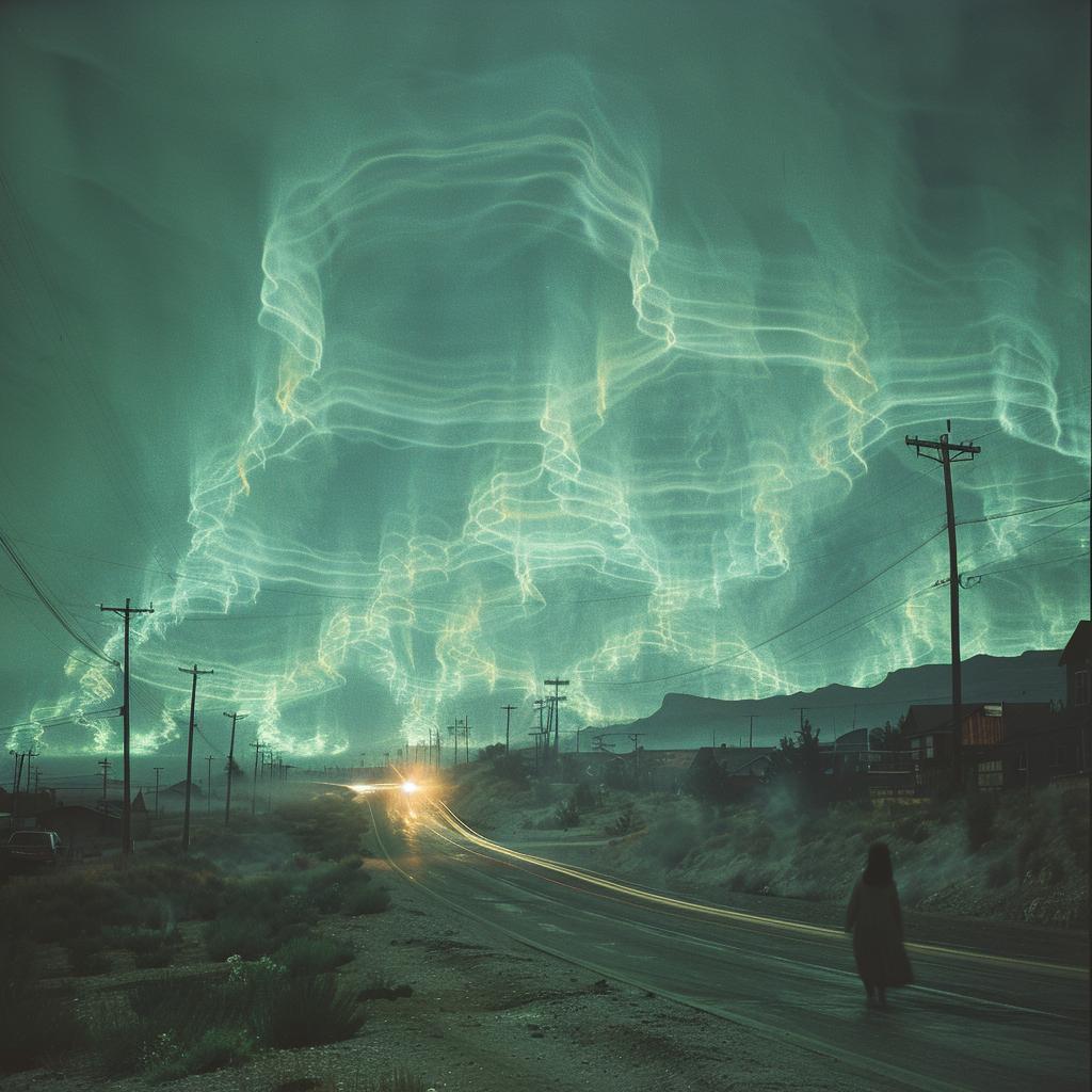 quantum  waves  double  exposure  landscape  surreal  lighting  aurora  natural  colors 1032211