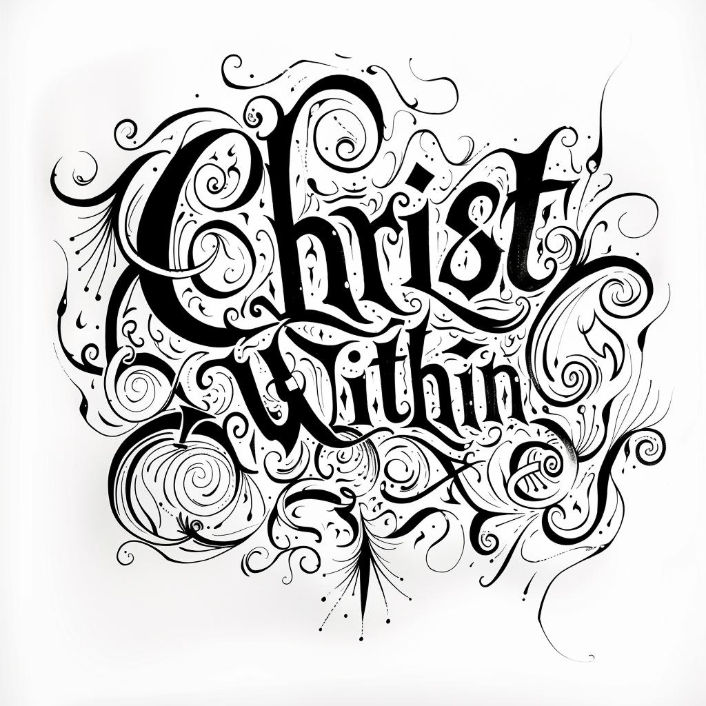 calligraphy  ornate  script  black  white  typography  design  Christ  spiritual  art 954594