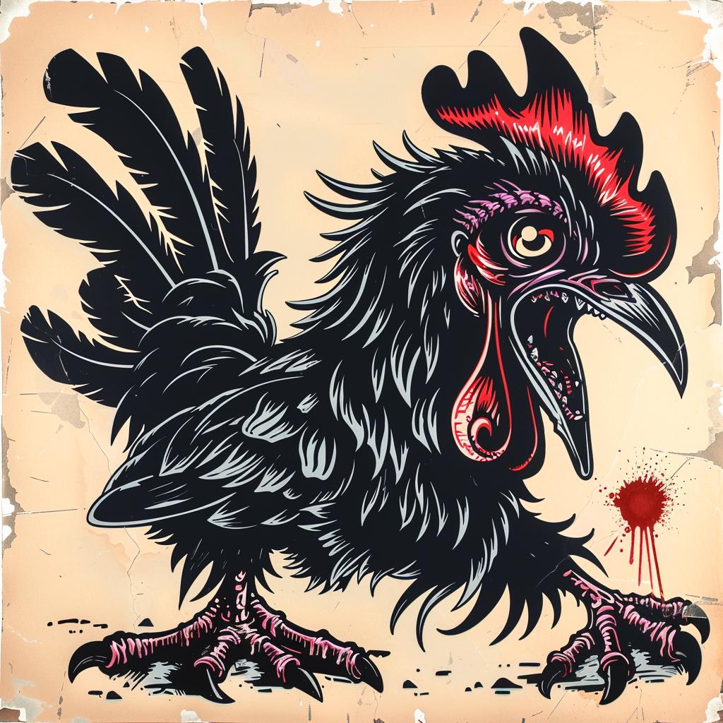 rooster  mythical  blood  provocative  fearsome  creature  toddmcfarlane  illustration  surreal  graphic 928336