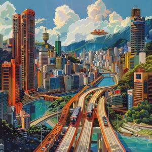 futurism  Tokyo  cityscape  bridge  highway  vibrant  urban  dystopian  architecture  landscape 1075412