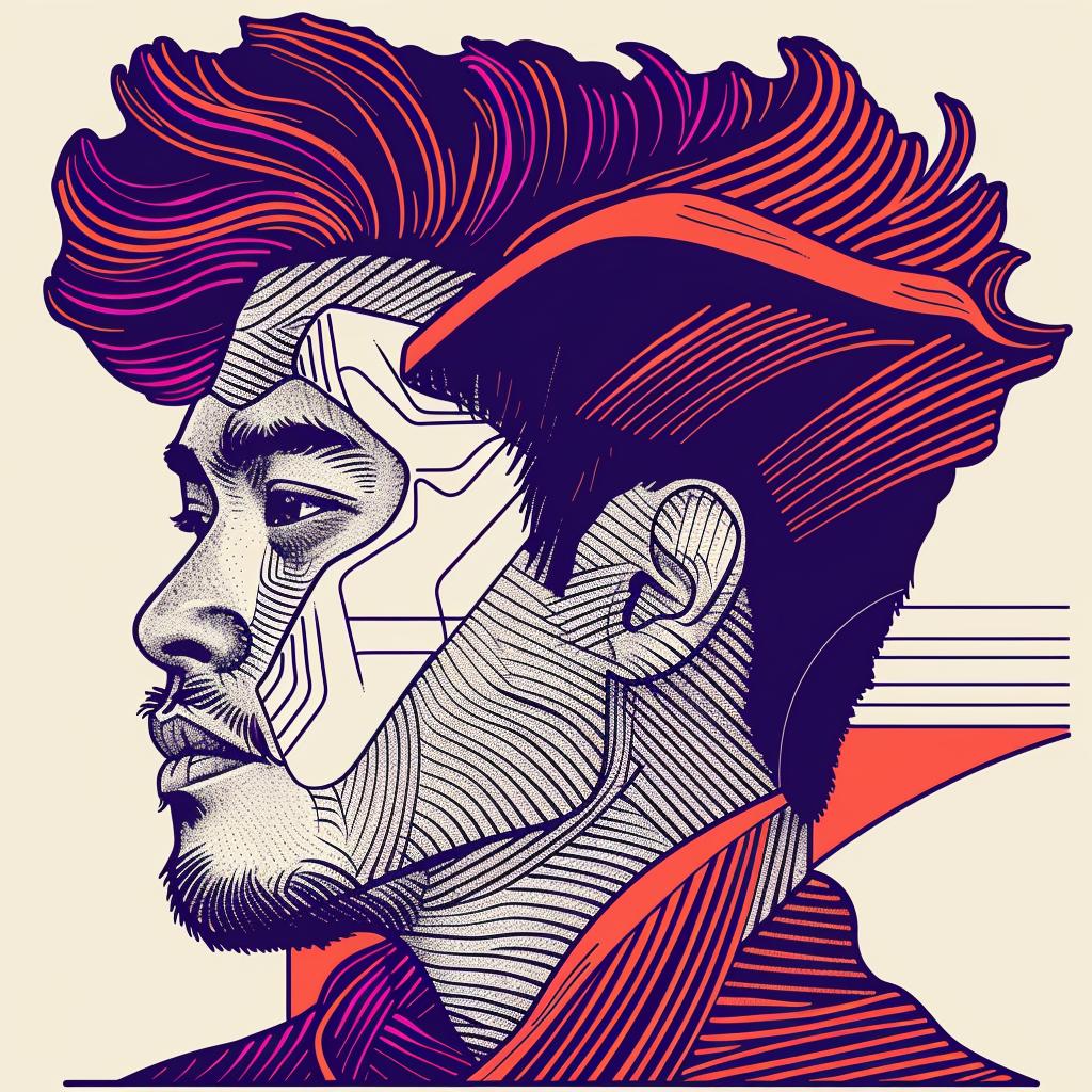 pop  art  portrait  asian  colorful  background  man  beard  style  digital 937345