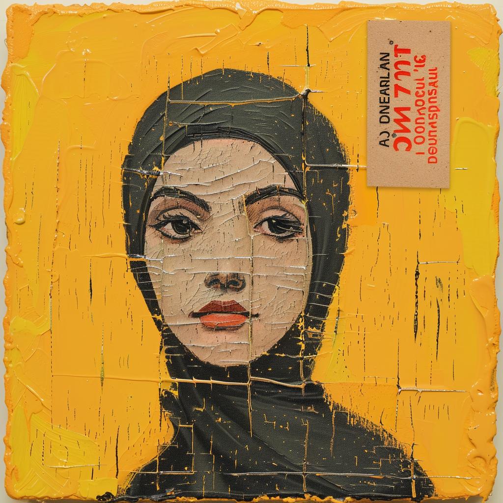 woman  headscarf  encaustic  paint  impasto  Middle-Eastern  portrait  colorful  texture  Joan 1015874