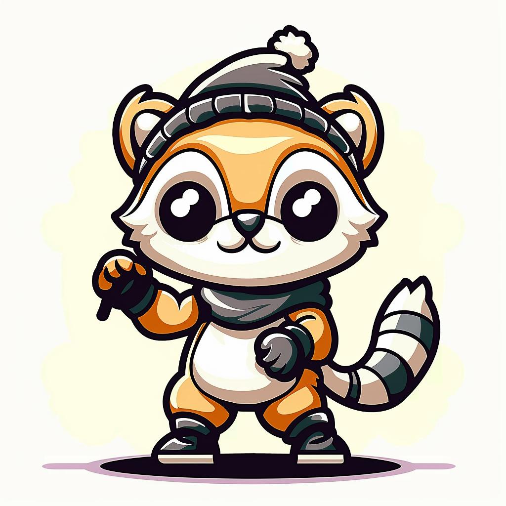 raccoon  cartoon  winter  hat  scarf  animal  cute  playful  character  adorable 928216