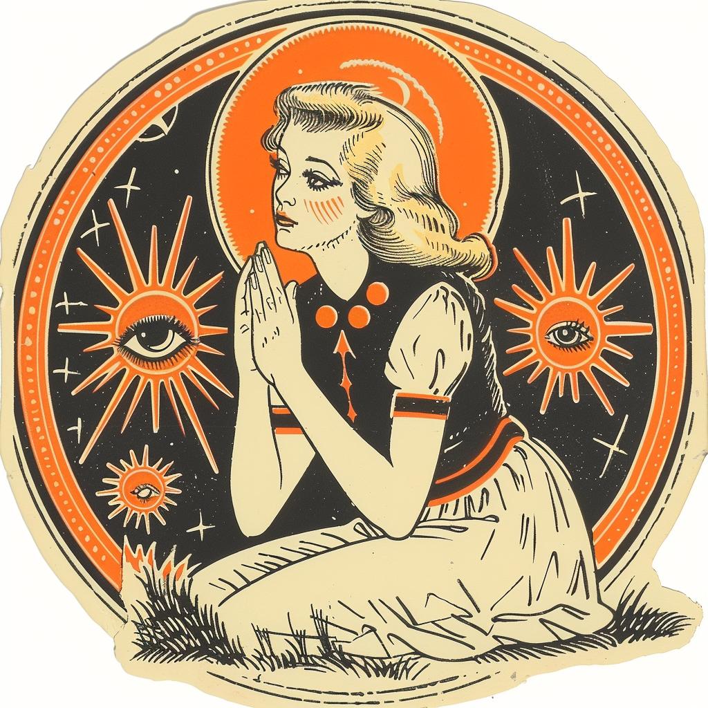 provocative  art  vintage  woman  kneeling  sun  naturalistic  occult  spiritual  sticker 935534