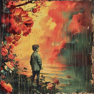 boy  flowers  painting  color  chromolithography  standing  nature  soft  vibrant  art 1055432