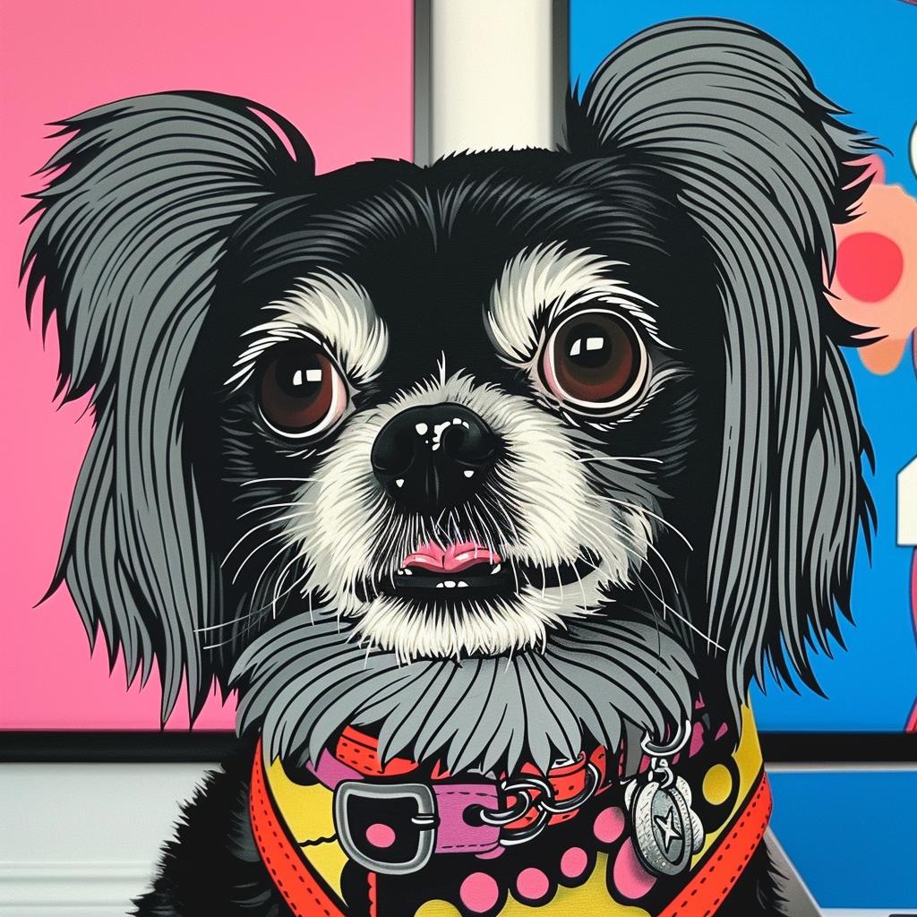 pomeranian  dog  painting  colorful  collar  pet  cute  animal  portrait  background 973416