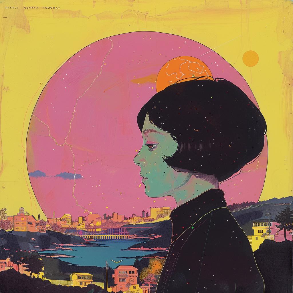collage  surreal  album  cover  woman  pink  sun  background  art  creative 1019382