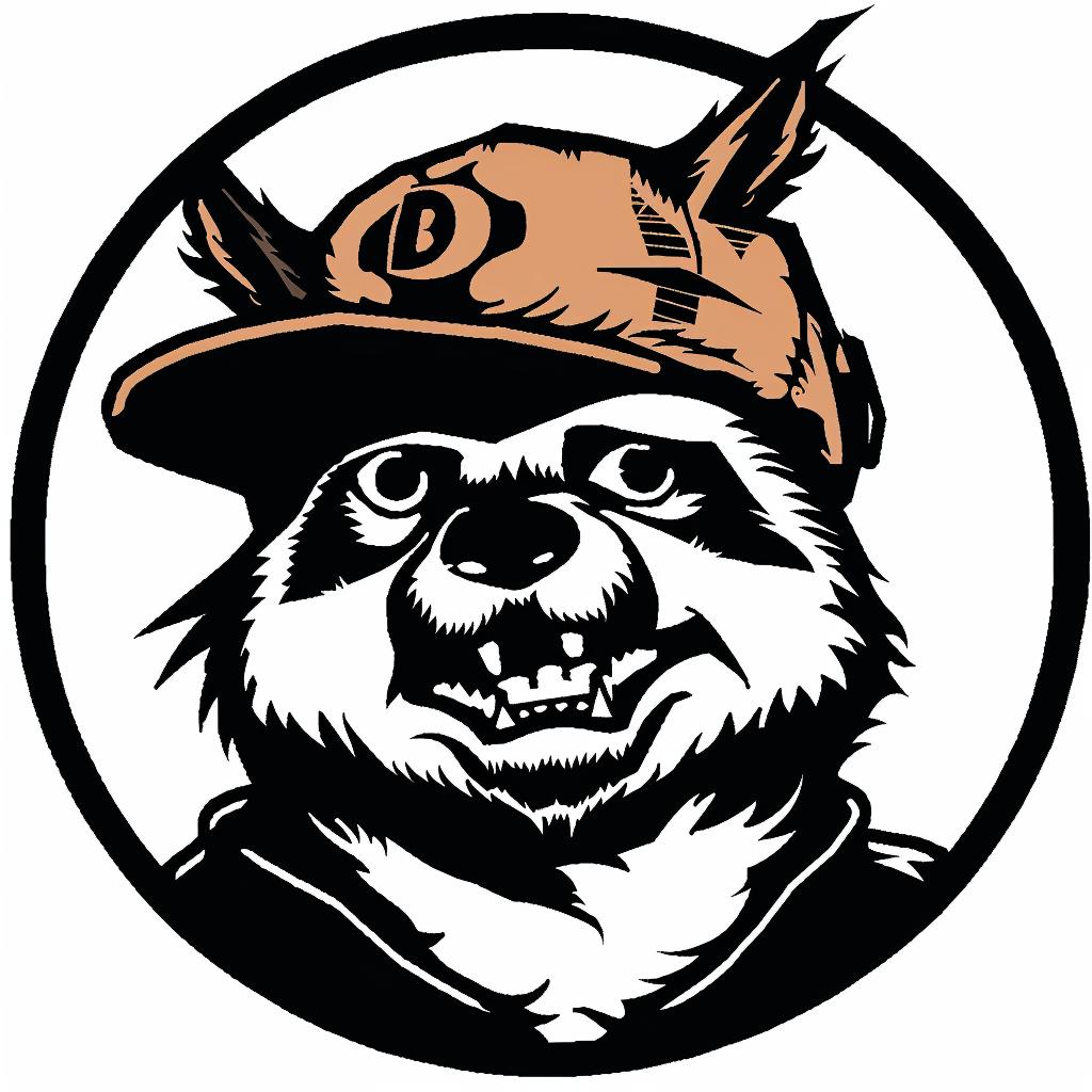 قبعة بيسبول راكون، حيوان كرتوني، مرح، لطيف، رسم توضيحي، غريب، مضحك 939947
