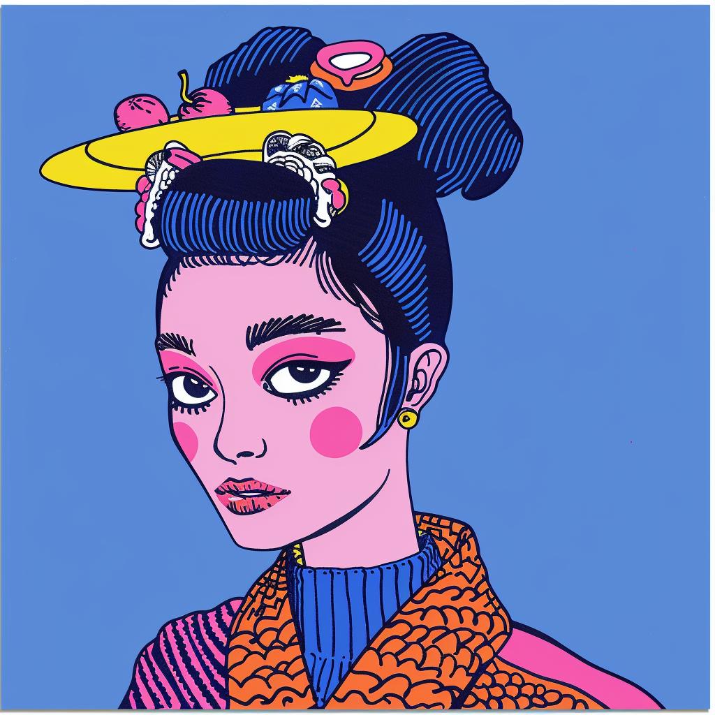 Japanese  lifestyle  poster  woman  hat  fashion  culture  art  illustration  style 1021426