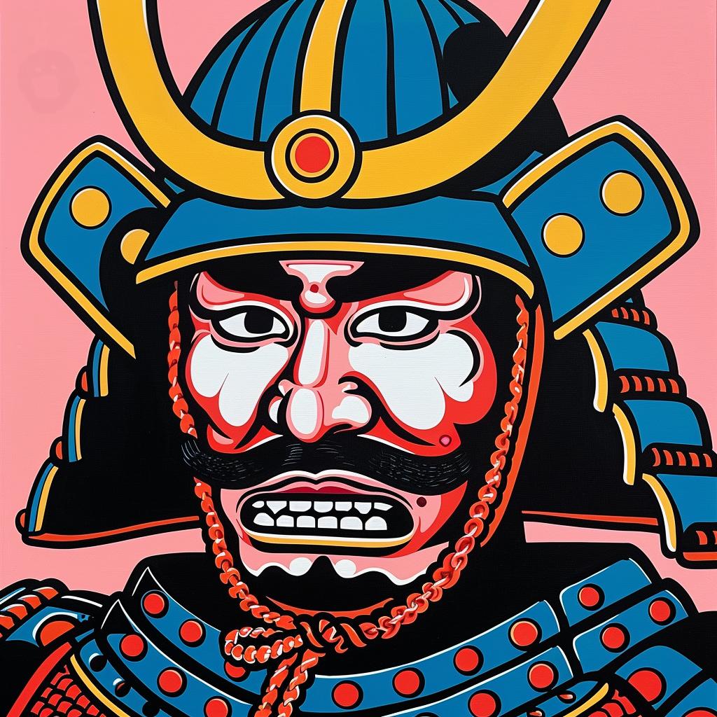 samurai  warrior  painting  helmet  mustache  Japanese  traditional  art  historical  culture 1023881