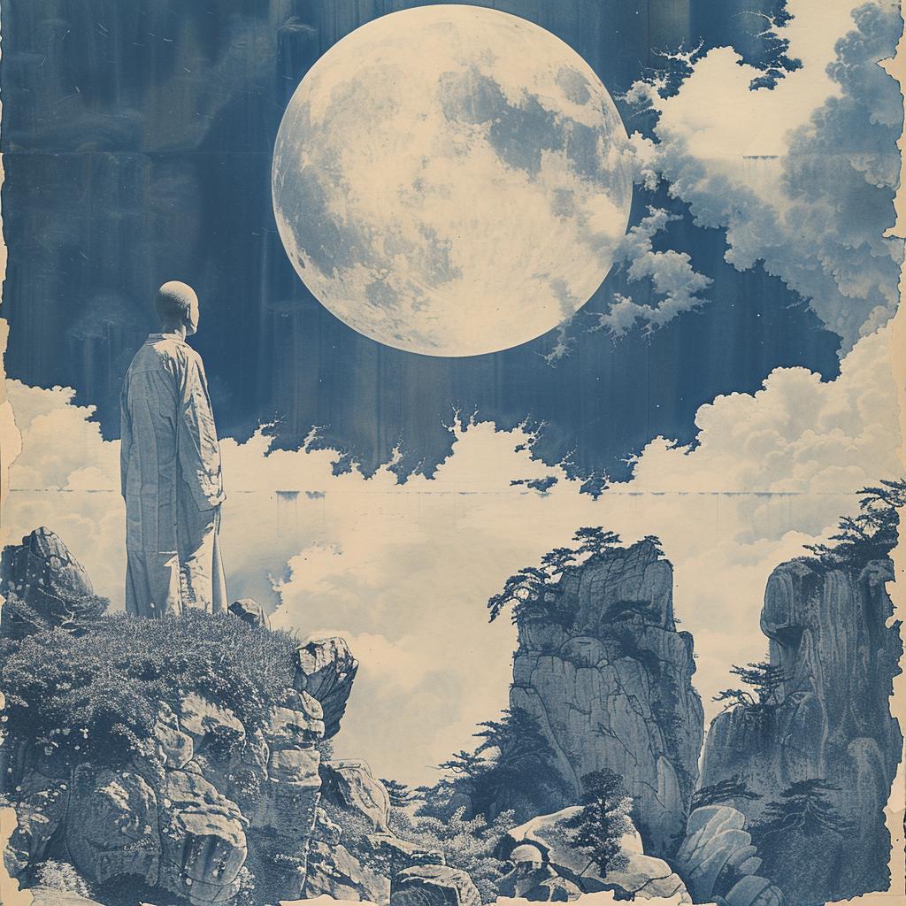 album  poster  moon  man  rock  horror  Risograph  dark  surreal  ethereal 1026894