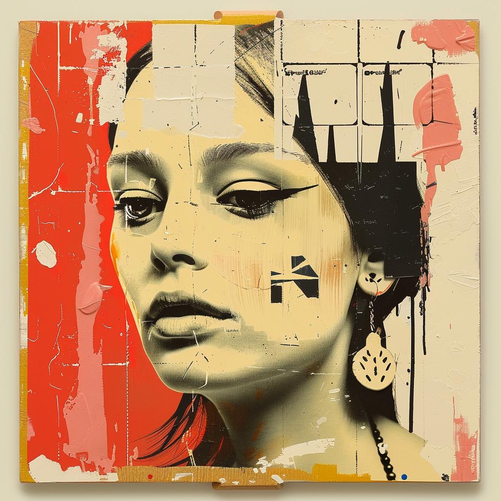 painting  woman  red  yellow  background  impasto  art  expression  vivid  colorful 1015684