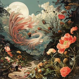 painting  flowers  birds  garden  nature  vibrant  color  art  scenery  decorative 1047686