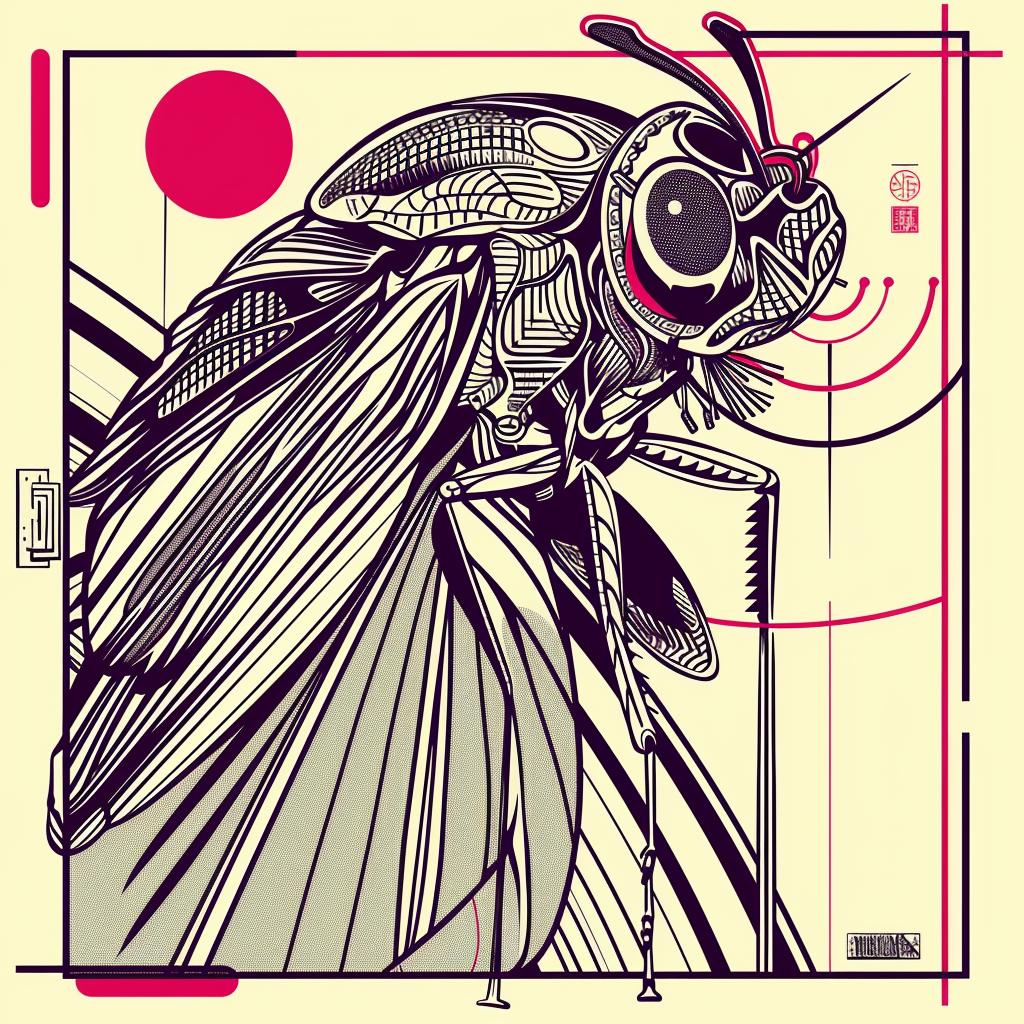 surreal  fly  album  cover  hyper-realistic  symbolist  screenprinting  digital  art  insect 939571