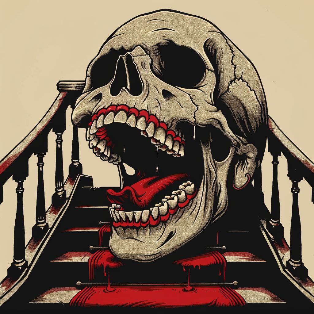 Poster  Skull  Stairs  Death  Machine  Terror  Dark  Arts  Spiritual  Introspective 931264