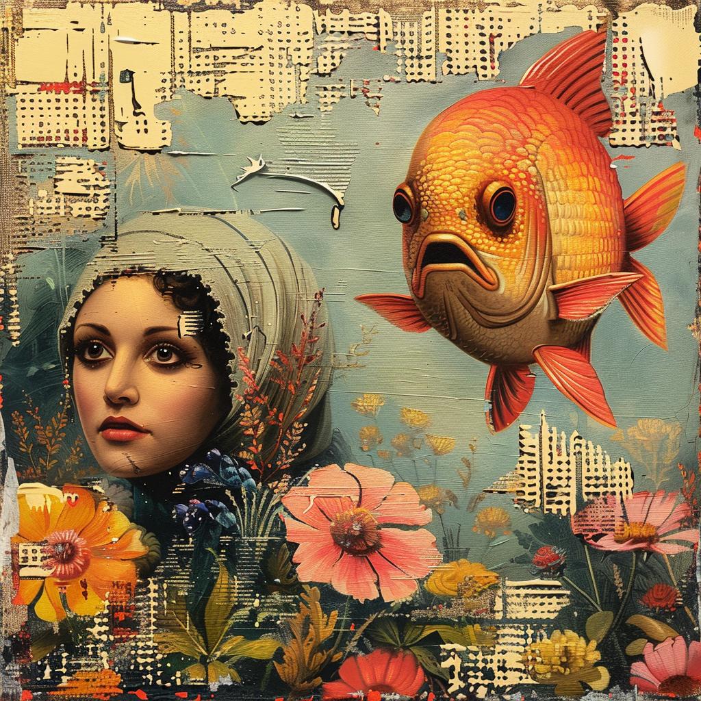 woman  fish  painting  chromolithography  nature  field  artistic  symbolic  dreamy  whimsical 1015655
