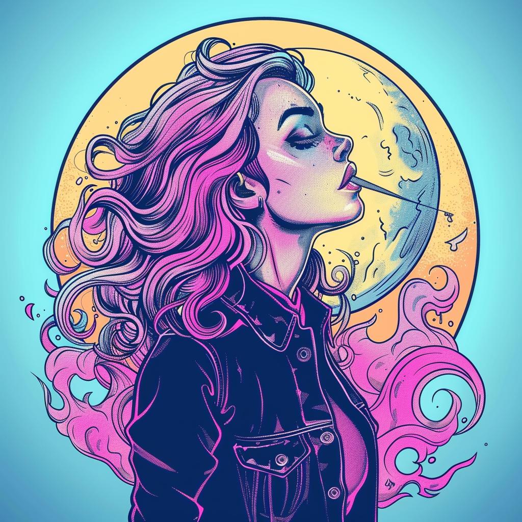 girl  moon  pink  hair  fantasy  illustration  beaky  cloonan  character  art 929907