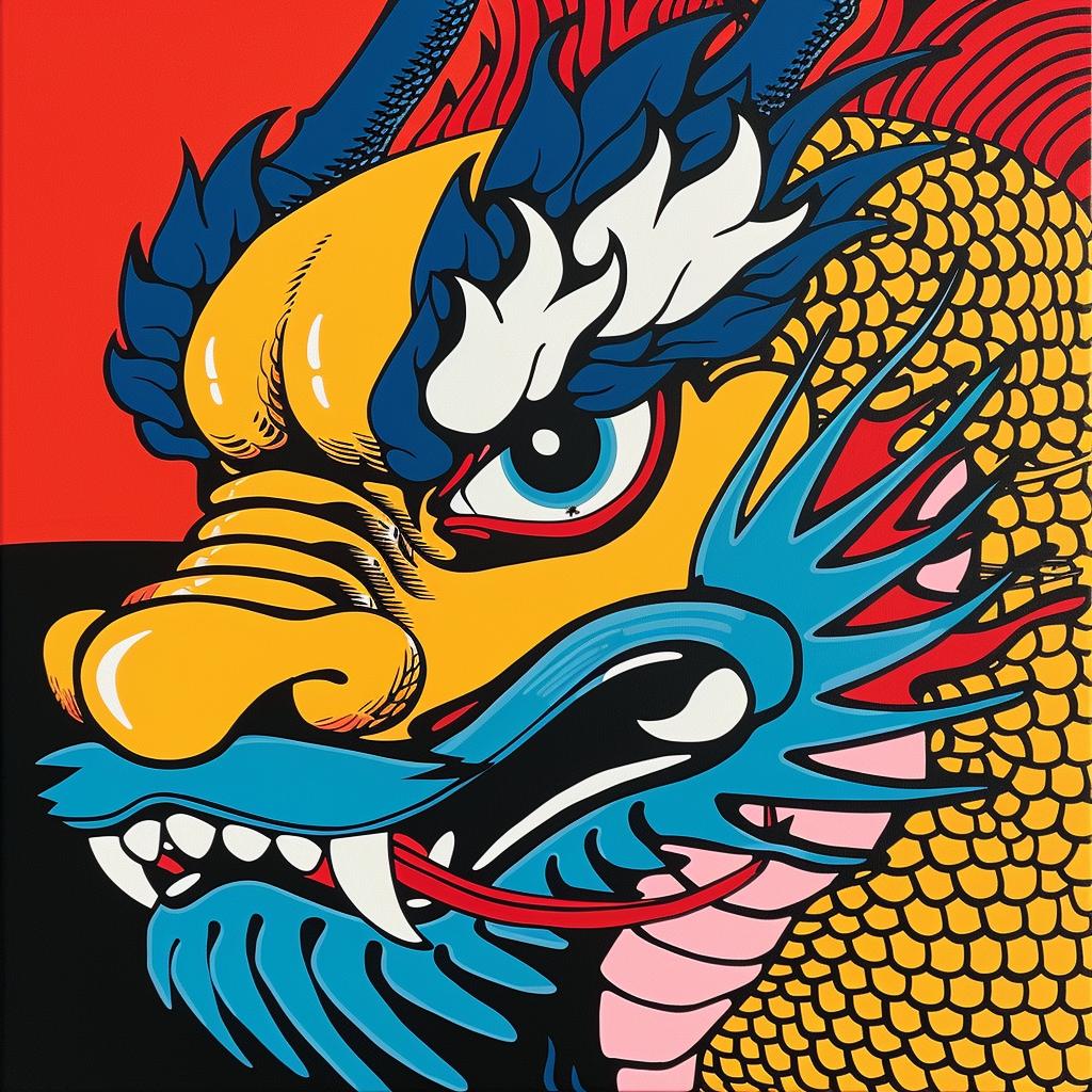 dragon  colorful  head  black  background  Japanese  mythical  art  symbolic  vibrant 973661