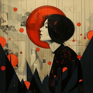 woman  red  sun  vampire  El Lissitzky  moonlight  pyramid  Kawasaki  Emek  art 1058635