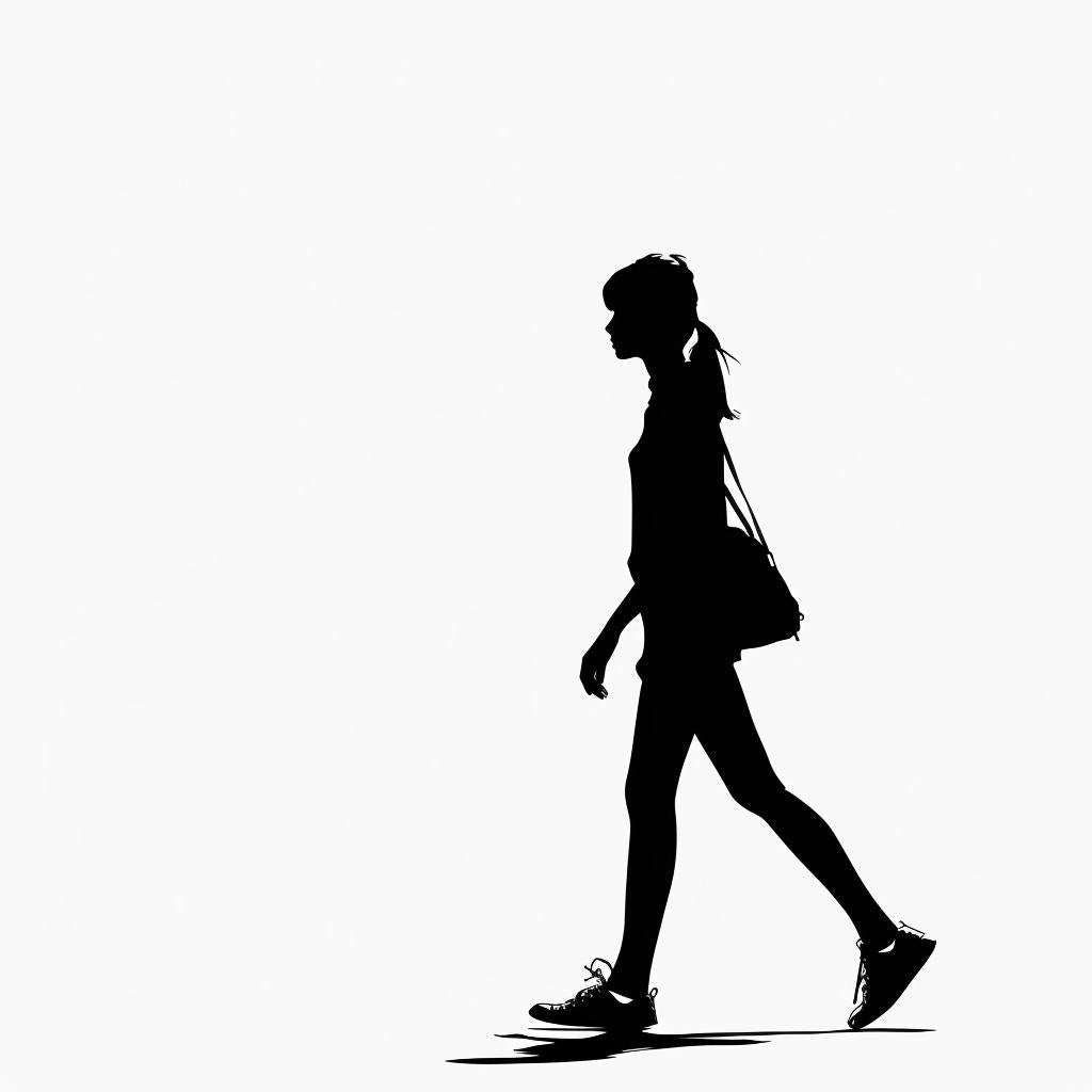 woman  walking  profile  minimalist  silhouette  black  white  clipart  symbolic  graphic 953796