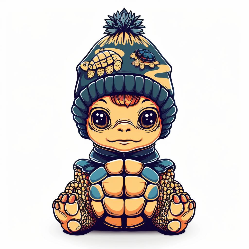 turtle  cartoon  glasses  cute  hat  scarf  baby  minimal  playful  whimsical 958713