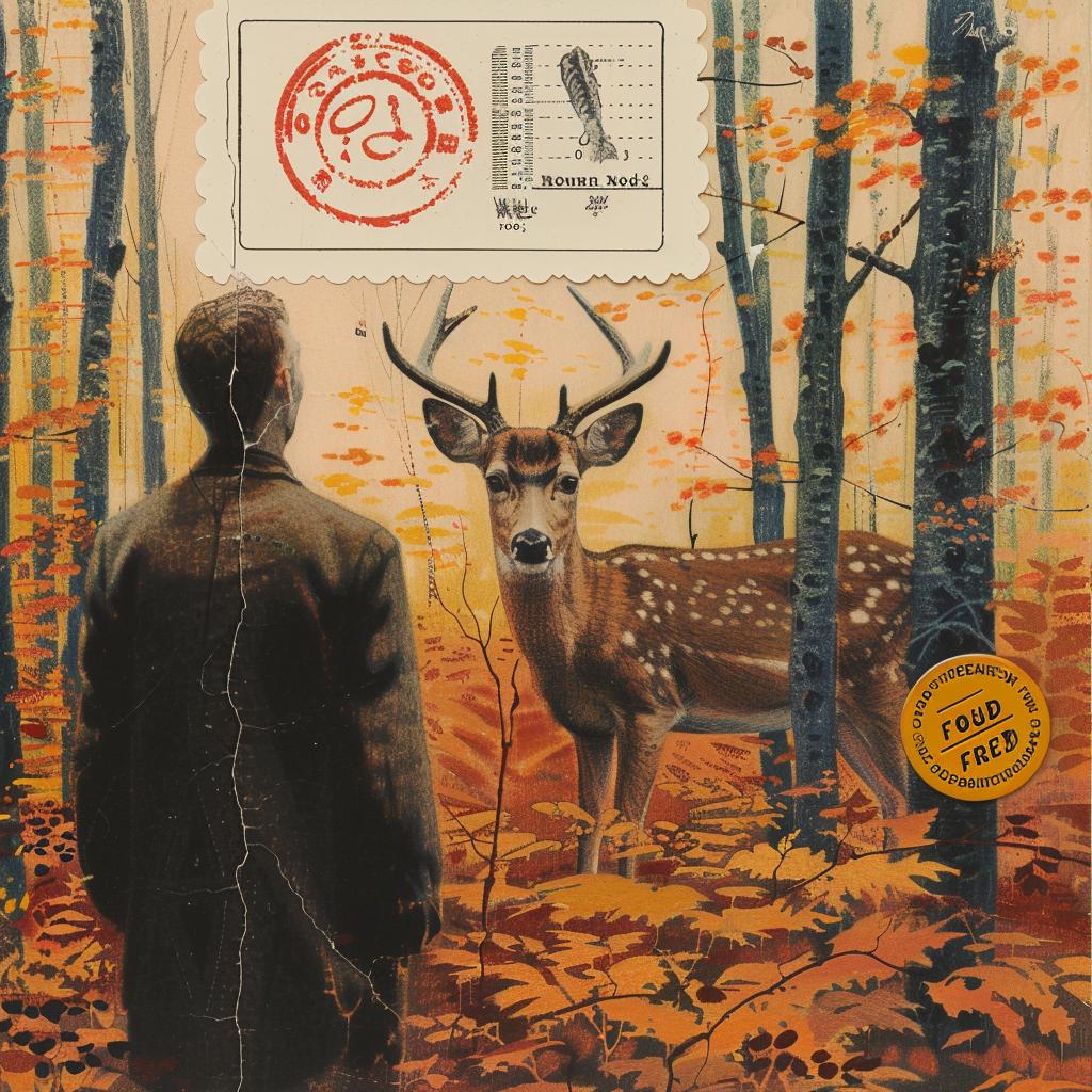man  suit  deer  woods  naturalistic  spiritual  forest  painting  contemplative  introspective 975540