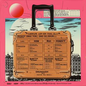 suitcase  map  red  sun  adventure  illustration  graphic  chromolithography  travel  vibrant 1039869