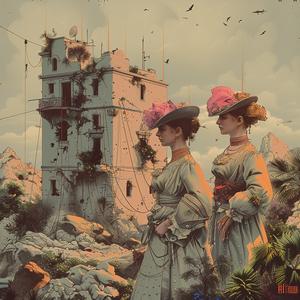 women  castle  dresses  portrait  fashion  chromolithography  artwork  traditional  design  scene 1059507